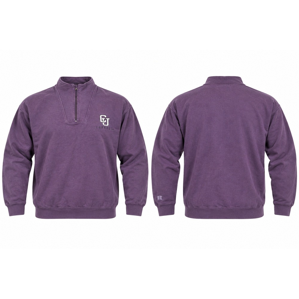Russell Athletic Cornell University Quarter Zip Sweatshirt Purple Mens XXL